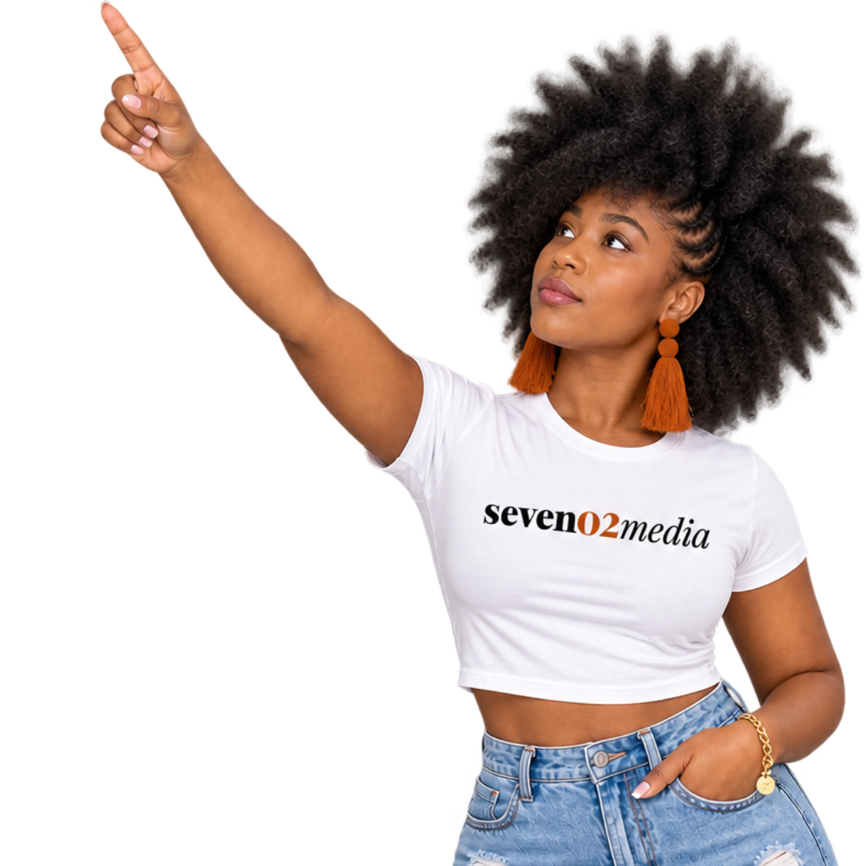 seven02media creative pointing toward the Let's Create Something message